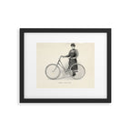 "Leading a Bicycle About" from "Bicycling for Ladies" by Maria E. Ward, 1896 Framed Art Print Gallery Image 5