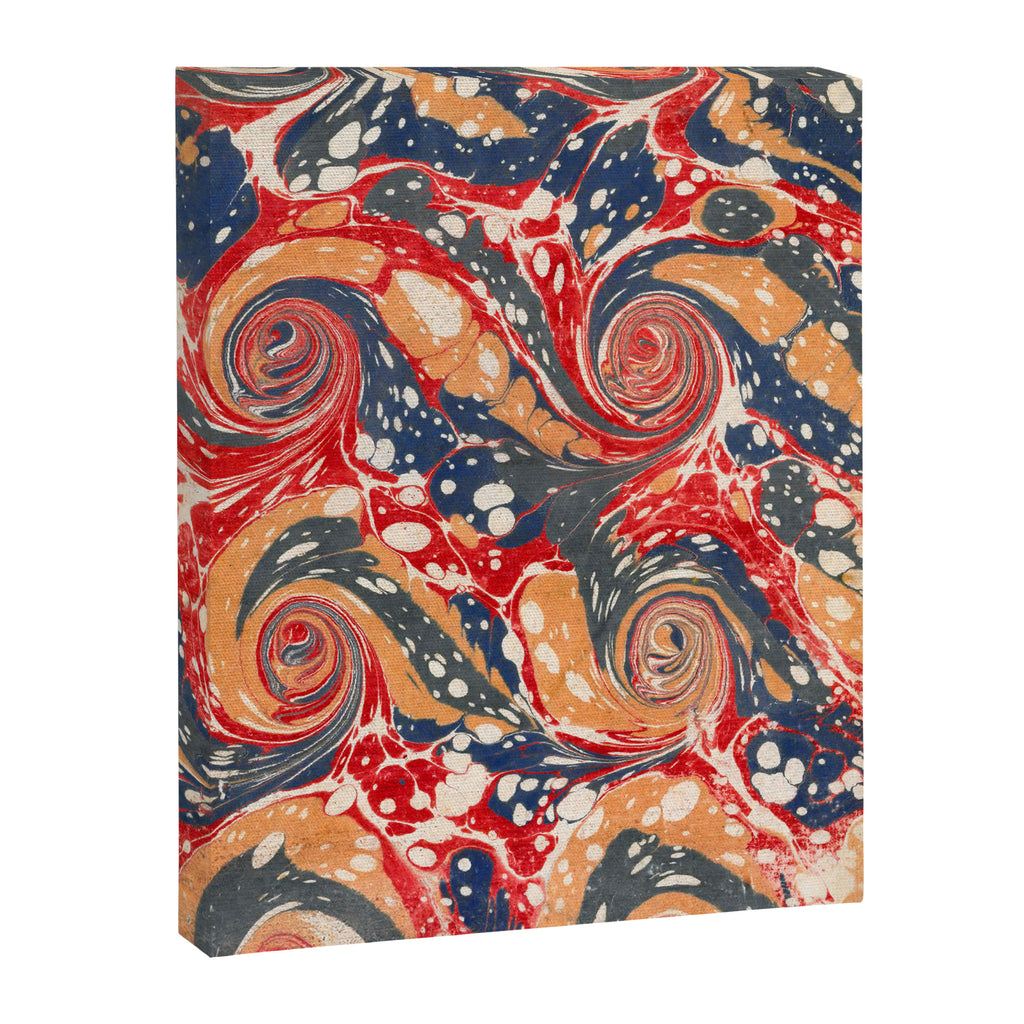 Marbled inside cover from "Gleanings of Natural History" by George Edwards, 1758 Canvas Print Gallery Image 6