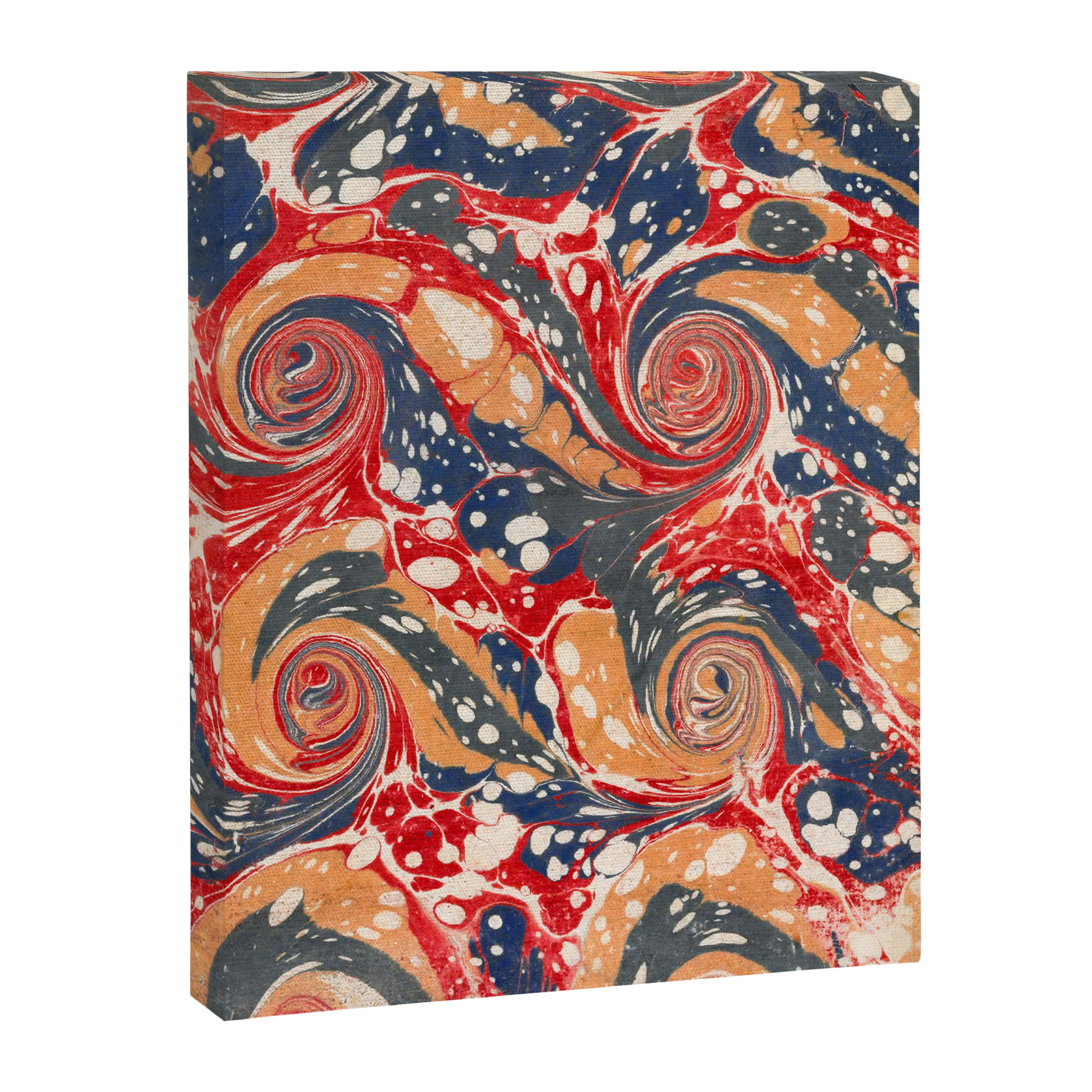Marbled inside cover from "Gleanings of Natural History" by George Edwards, 1758 Canvas Print Gallery Image 6