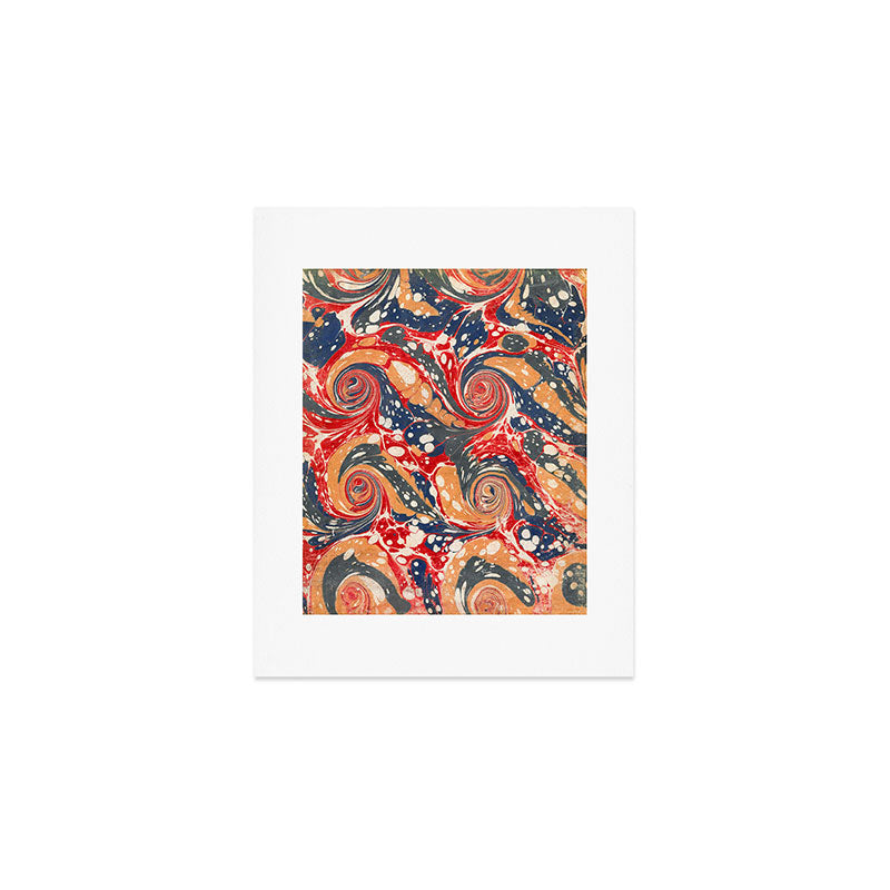 Marbled inside cover from "Gleanings of Natural History" by George Edwards, 1758 Art Print Gallery Image 1