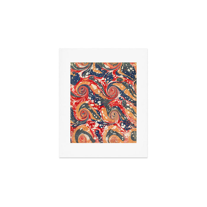 Marbled inside cover from "Gleanings of Natural History" by George Edwards, 1758 Art Print Gallery Image 1