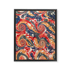 Marbled inside cover from "Gleanings of Natural History" by George Edwards, 1758 Framed Canvas Print Gallery Image 6