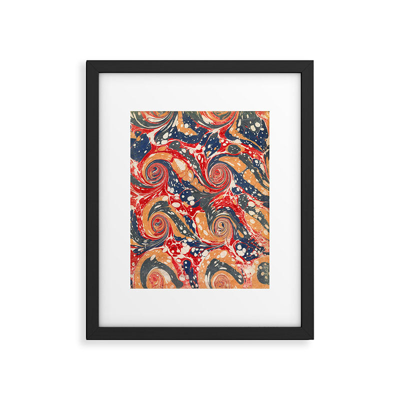 Marbled inside cover from "Gleanings of Natural History" by George Edwards, 1758 Framed Art Print Gallery Image 5