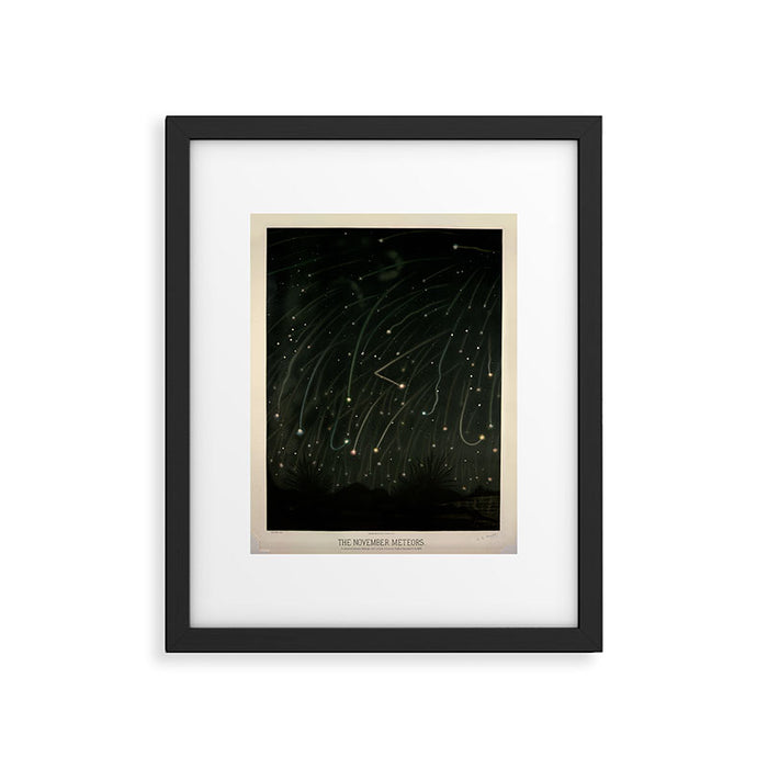 Meteor shower by Étienne Léopold Trouvelot (1868) Framed Art Print Gallery Image 1