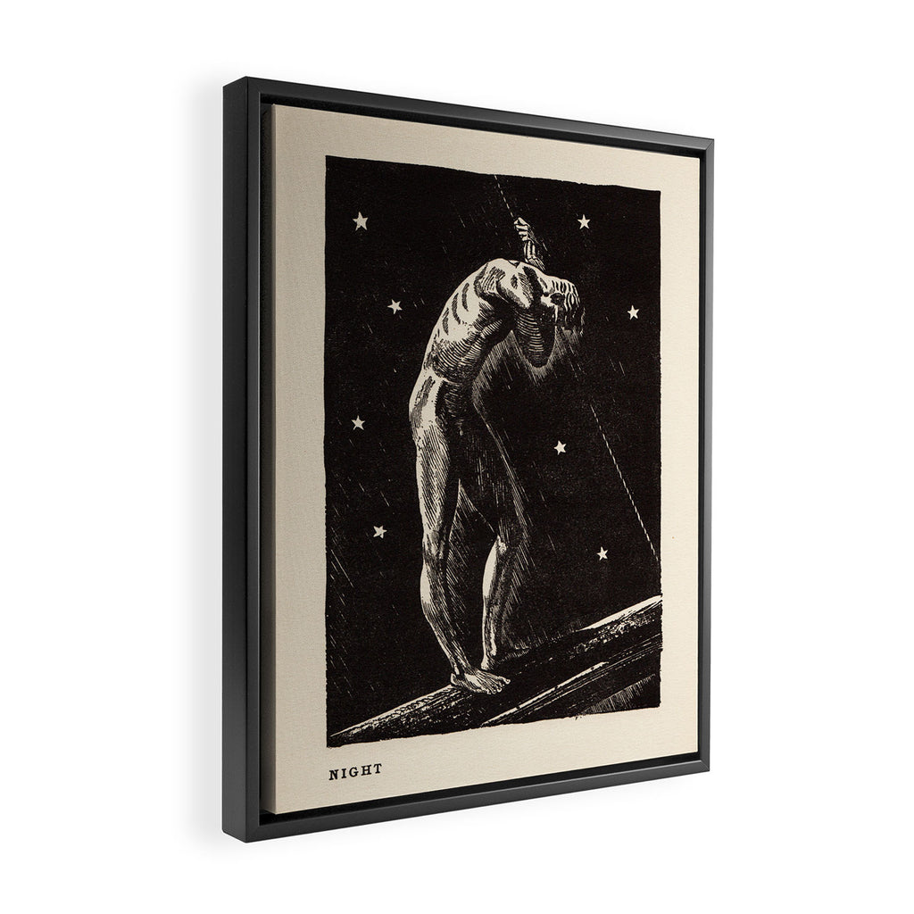 "Night" by Rockwell Kent (1919) Framed Canvas Print Gallery Image 2