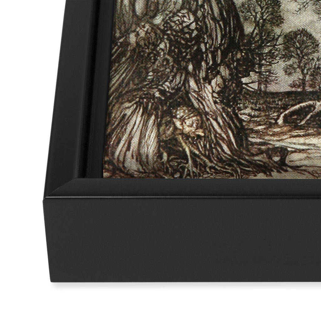 Owl by Arthur Rackham from "PeterPan in Kensington Gardens," 1906 Framed Canvas Print Gallery Image 3