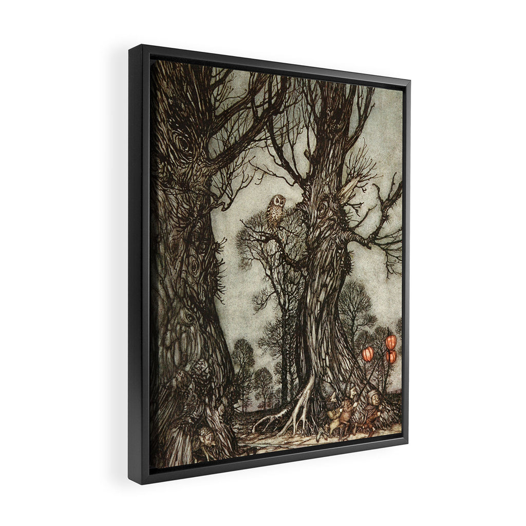 Owl by Arthur Rackham from "PeterPan in Kensington Gardens," 1906 Framed Canvas Print Gallery Image 2