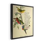 Painted Bunting from 'An Almanac of Birds - Divinations for Uncertain Days' (almanacofbirds.org) Framed Canvas Print Gallery Image 2