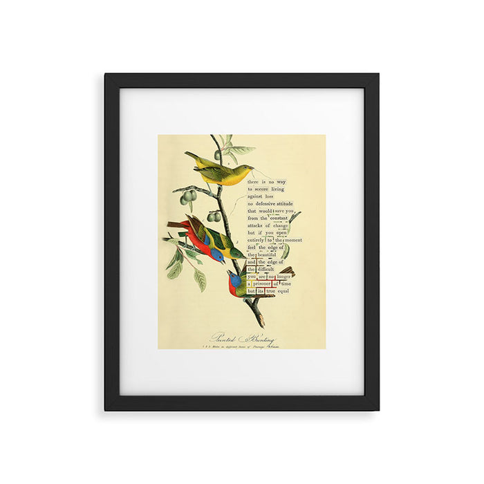 Painted Bunting from 'An Almanac of Birds - Divinations for Uncertain Days' (almanacofbirds.org) Framed Art Print Gallery Image 1
