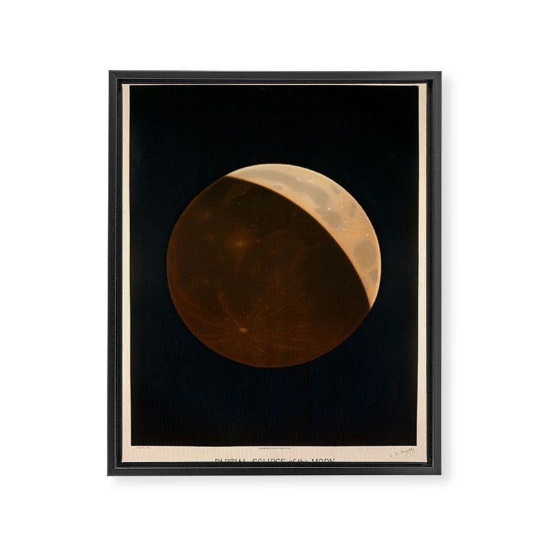Partial eclipse of the Moon by Étienne Léopold Trouvelot (1874) Framed Canvas Print Gallery Image 6