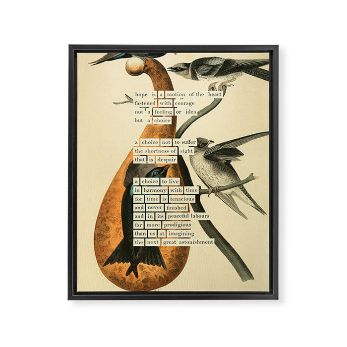 Purple Martin Divination from # An Almanac of Birds # Divinations for Uncertain Days Framed Canvas Print Gallery Image 1