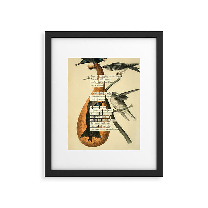 Purple Martin Divination from # An Almanac of Birds # Divinations for Uncertain Days Framed Art Print Gallery Image 1