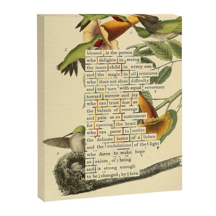 Ruby-throated Hummingbird Divination from # An Almanac of Birds # Divinations for Uncertain Days Canvas Print Gallery Image 1