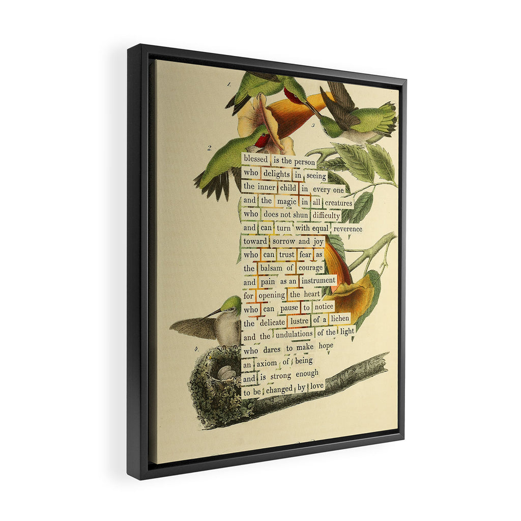 Ruby-throated Hummingbird Divination from # An Almanac of Birds # Divinations for Uncertain Days Framed Canvas Print Gallery Image 2