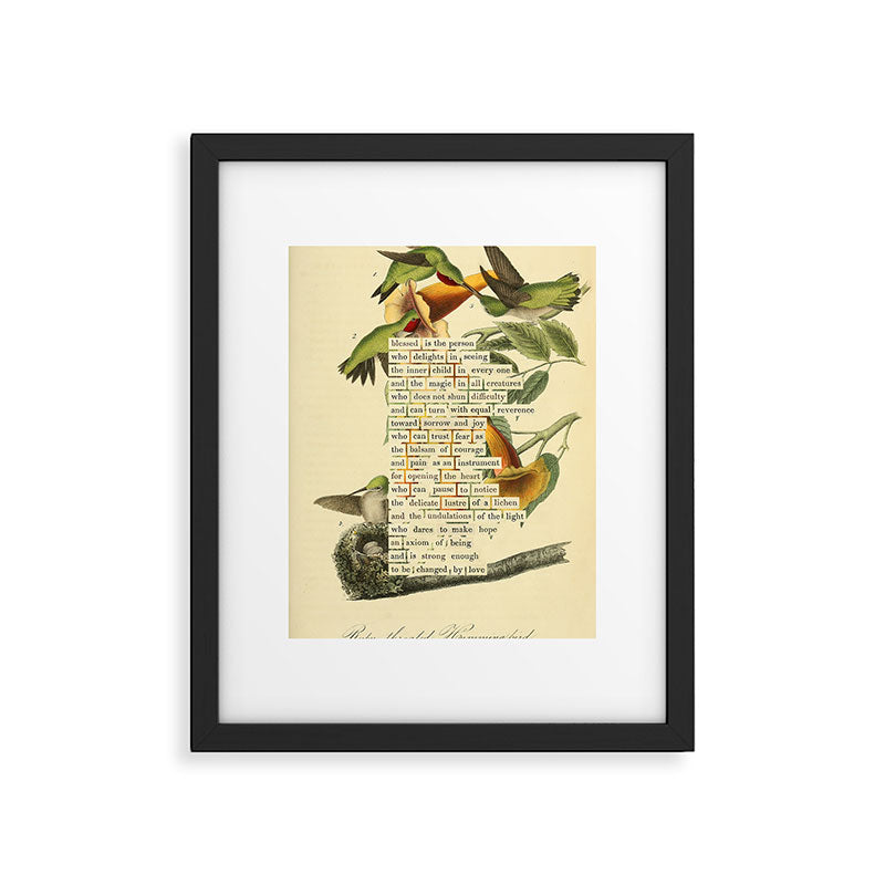 Ruby-throated Hummingbird Divination from # An Almanac of Birds # Divinations for Uncertain Days Framed Art Print Gallery Image 5