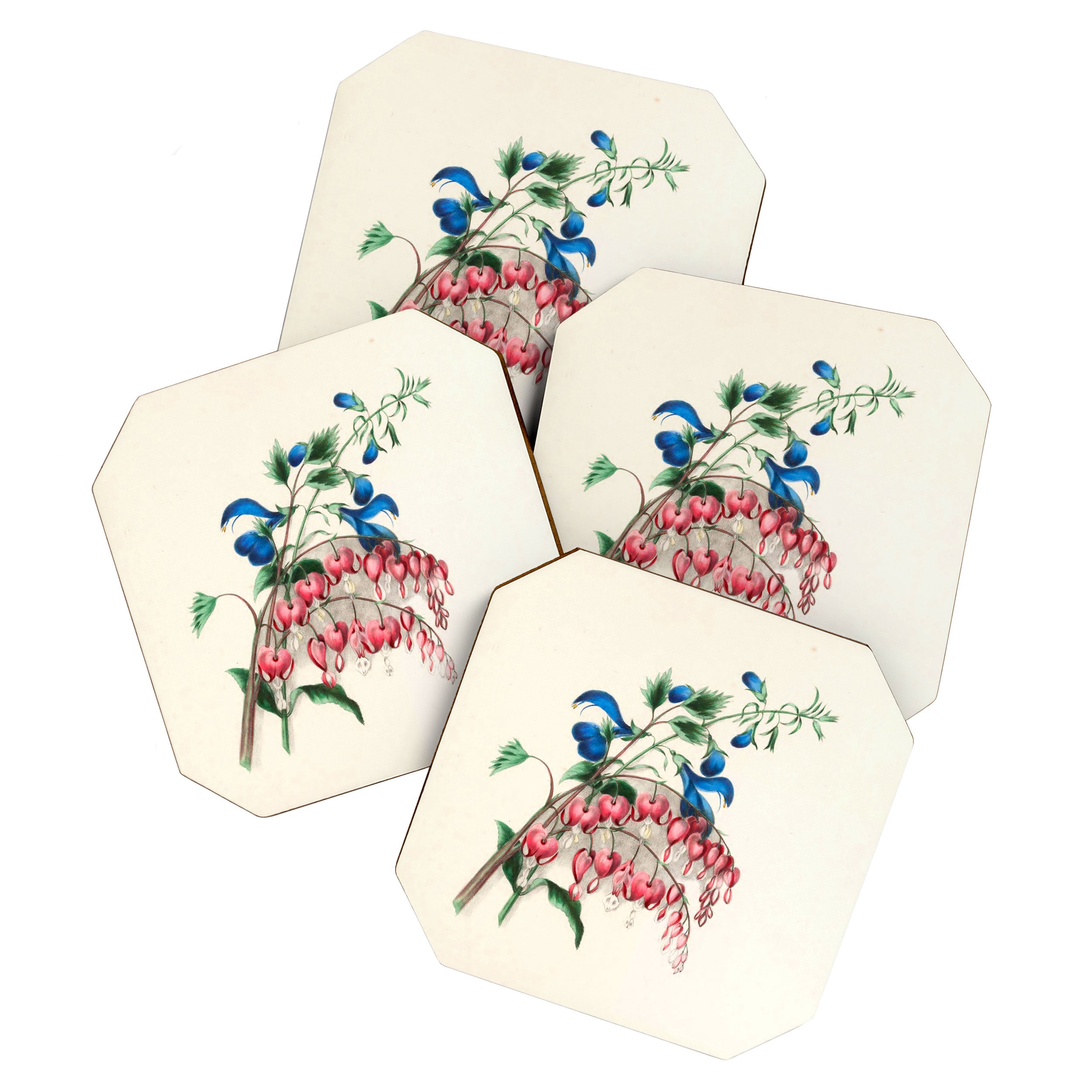  Salvia and dielytra flowers by Clarissa Munger Badger, 1866 (benefitting The Nature Conservancy) Coaster Gallery Image 1