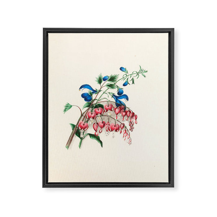  Salvia and dielytra flowers by Clarissa Munger Badger, 1866 (benefitting The Nature Conservancy) Framed Canvas Print Gallery Image 1
