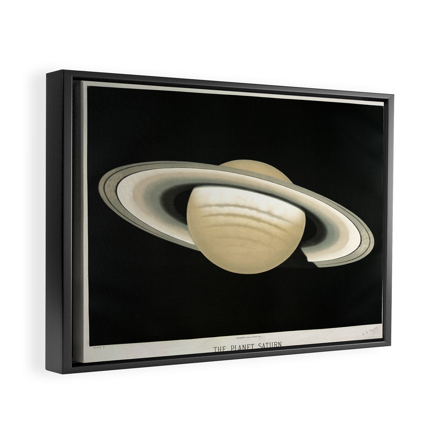 Saturn by Étienne Léopold Trouvelot (1874) Framed Canvas Print Gallery Image 2
