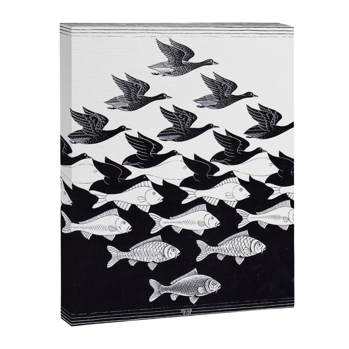 "Sky and Water I" by M.C. Escher Canvas Print Gallery Image 1