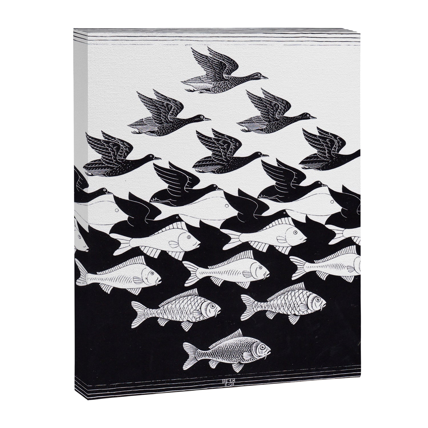 "Sky and Water I" by M.C. Escher Canvas Print Gallery Image 3