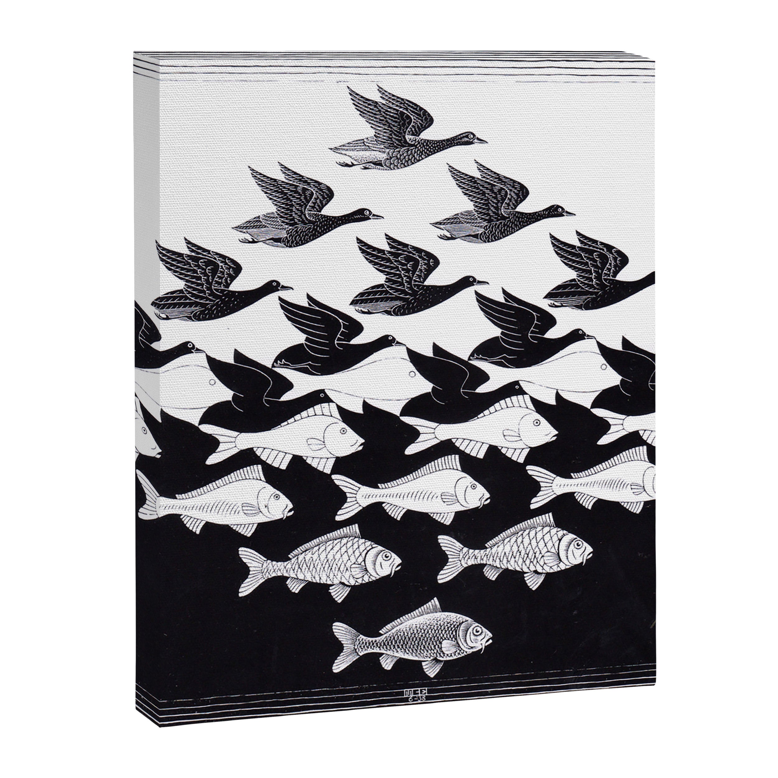 "Sky and Water I" by M.C. Escher Canvas Print Gallery Image 3