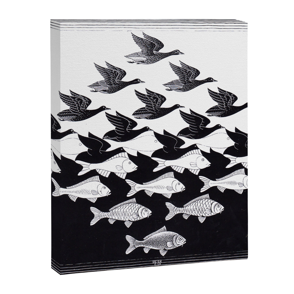 "Sky and Water I" by M.C. Escher Canvas Print Gallery Image 8