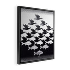 "Sky and Water I" by M.C. Escher Framed Canvas Print Gallery Image 2