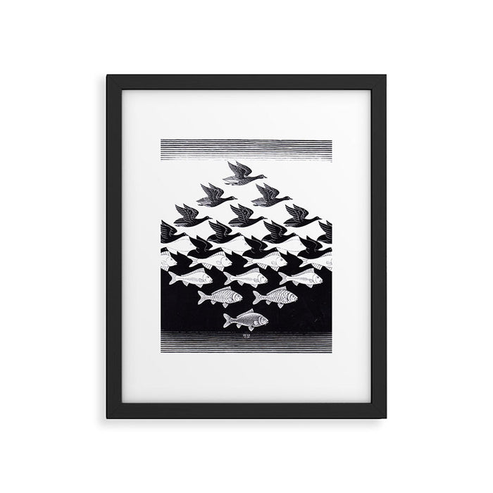 "Sky and Water I" by M.C. Escher Framed Art Print Gallery Image 1