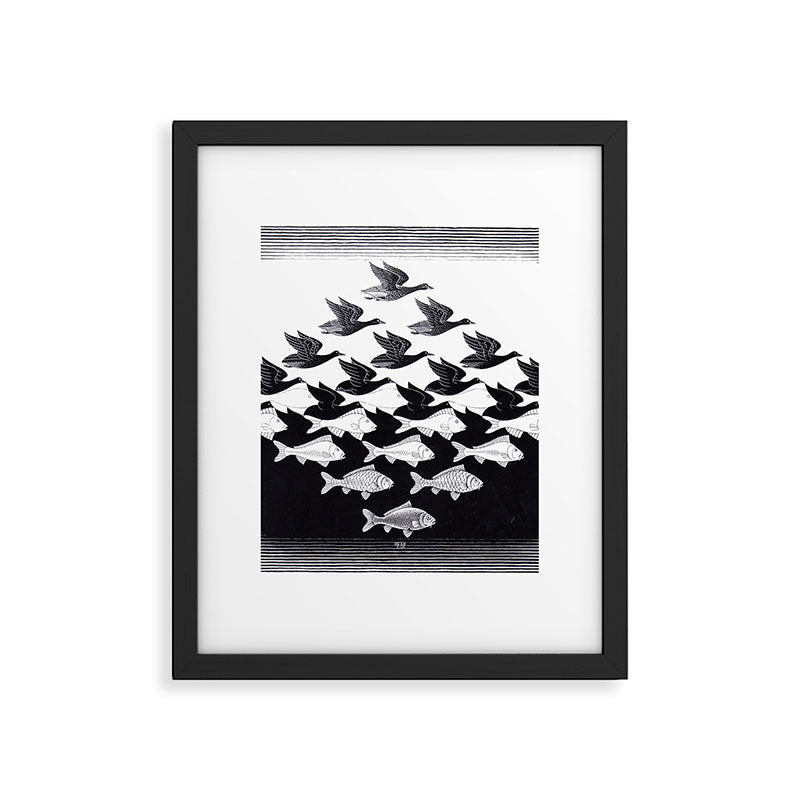 "Sky and Water I" by M.C. Escher Framed Art Print Gallery Image 4