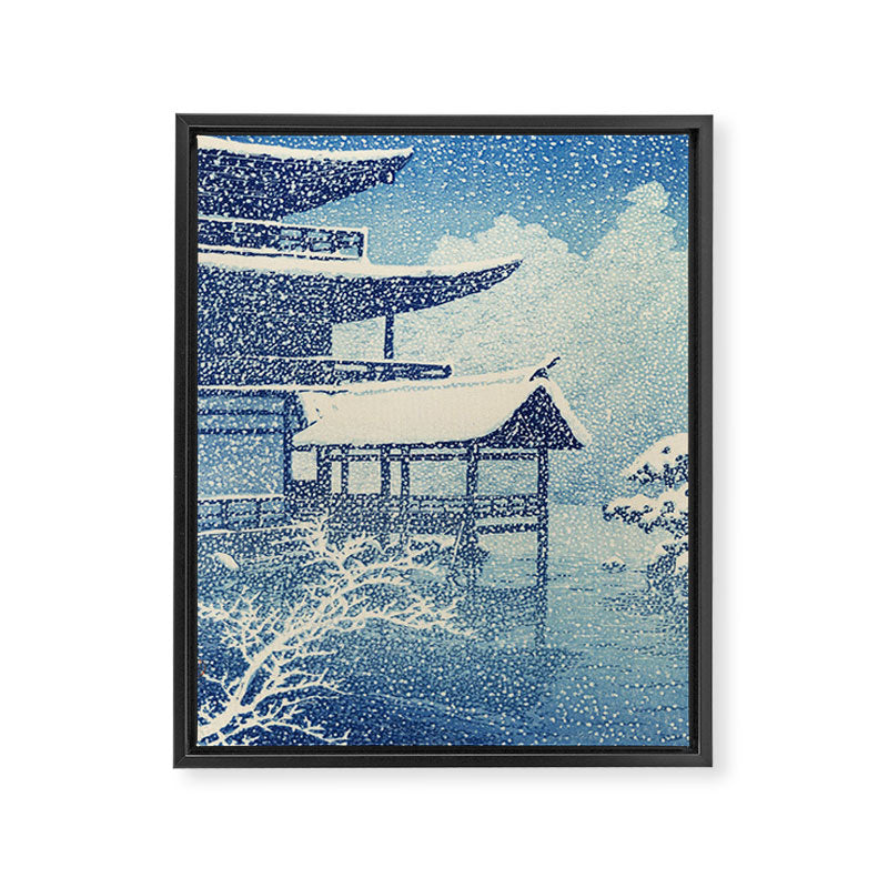 "Snow on Lake" by Hasui Kawase, 1922 Framed Canvas Print Gallery Image 6