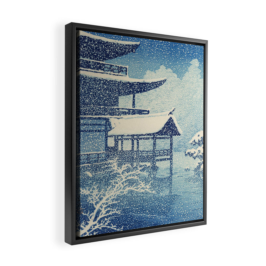 "Snow on Lake" by Hasui Kawase, 1922 Framed Canvas Print Gallery Image 2