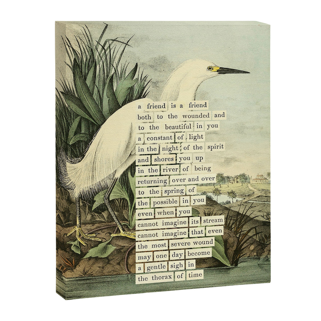 Snowy Heron Divination from # An Almanac of Birds # Divinations for Uncertain Days Canvas Print Gallery Image 6