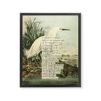 Snowy Heron Divination from # An Almanac of Birds # Divinations for Uncertain Days Framed Canvas Print Gallery Image 6
