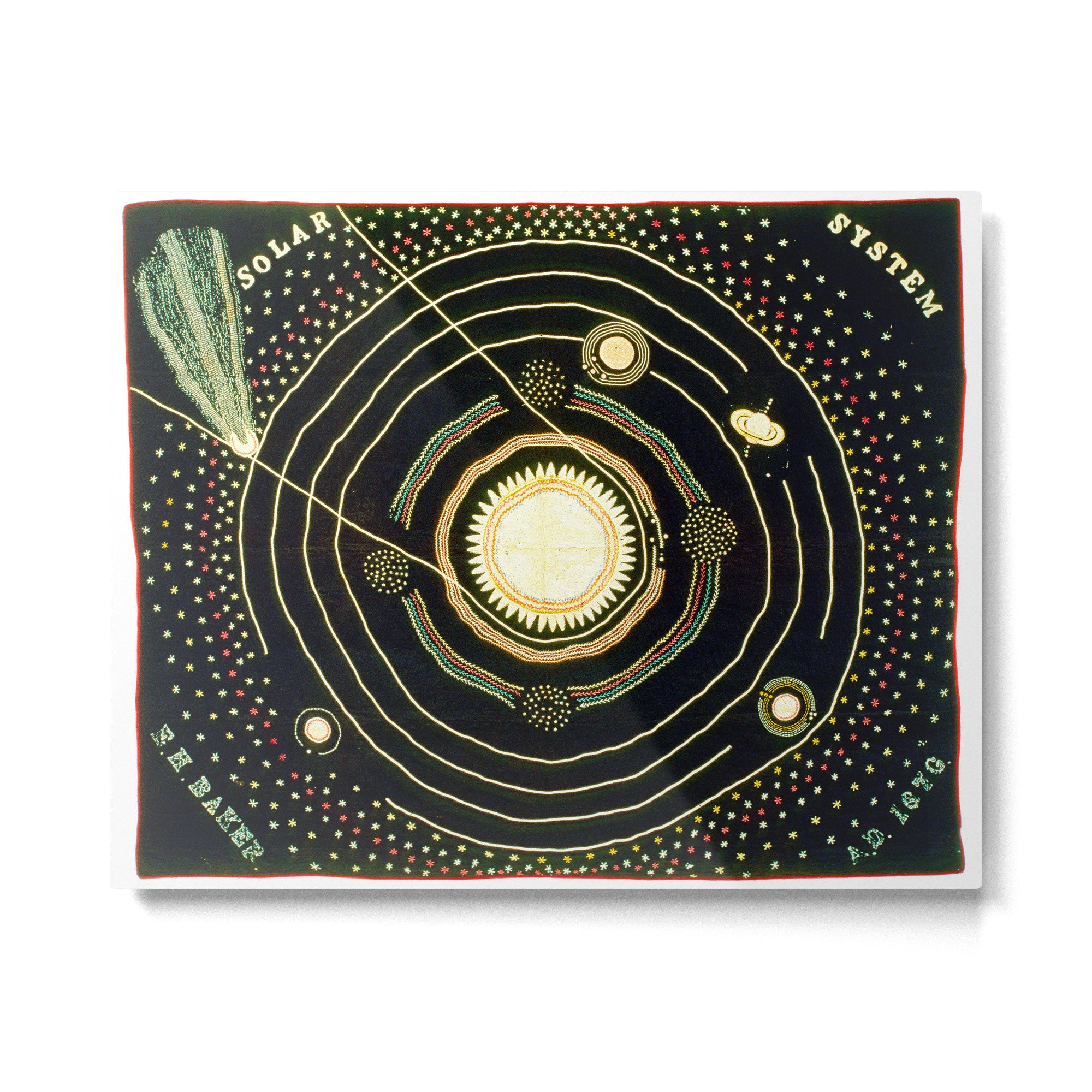 Solar System quilt by Ellen Harding Baker (1886) Metal Print Gallery Image 4