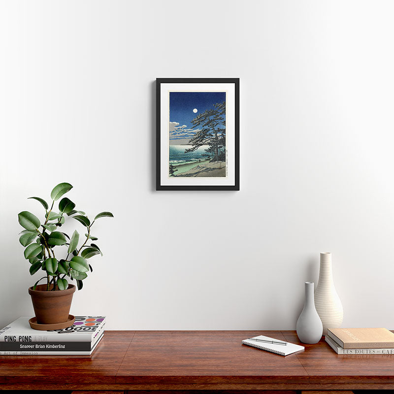 "Spring Moon at Ninomiya Beach" by Hasui Kawase, 1931 Framed Art Print Gallery Image 2