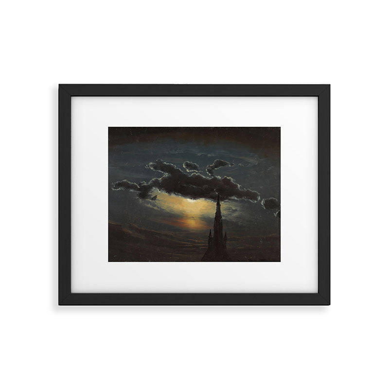 "Study of Clouds in Moonlight" by Knud Baade, 1848 Framed Art Print Gallery Image 5
