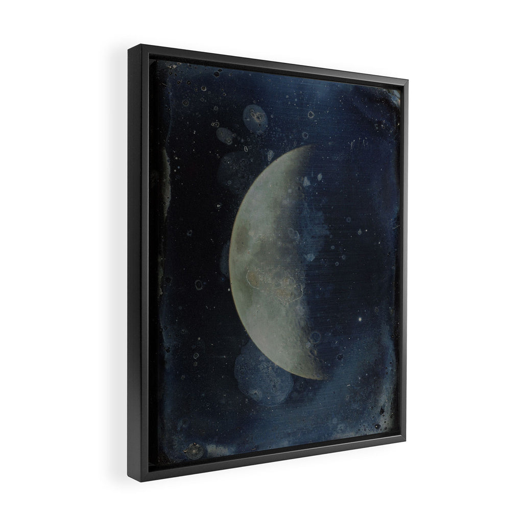 The first surviving photograph of the Moon (John Adams Whipple, Harvard College Observatory, 1852) Framed Canvas Print Gallery Image 2
