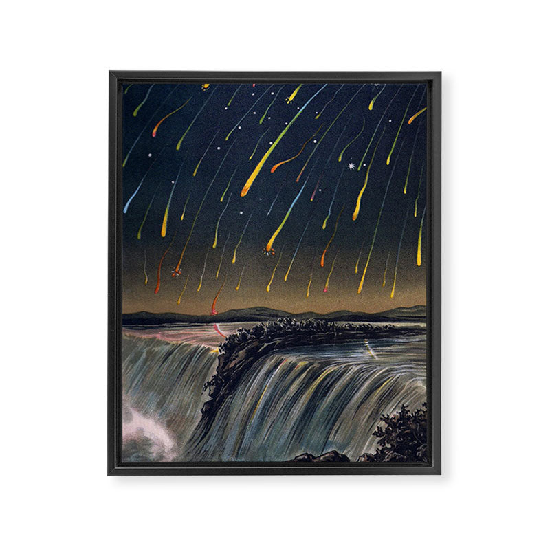 The Leonid meteor showers of 1833 over Niagara Falls by Edmund Weiss Framed Canvas Print Gallery Image 6
