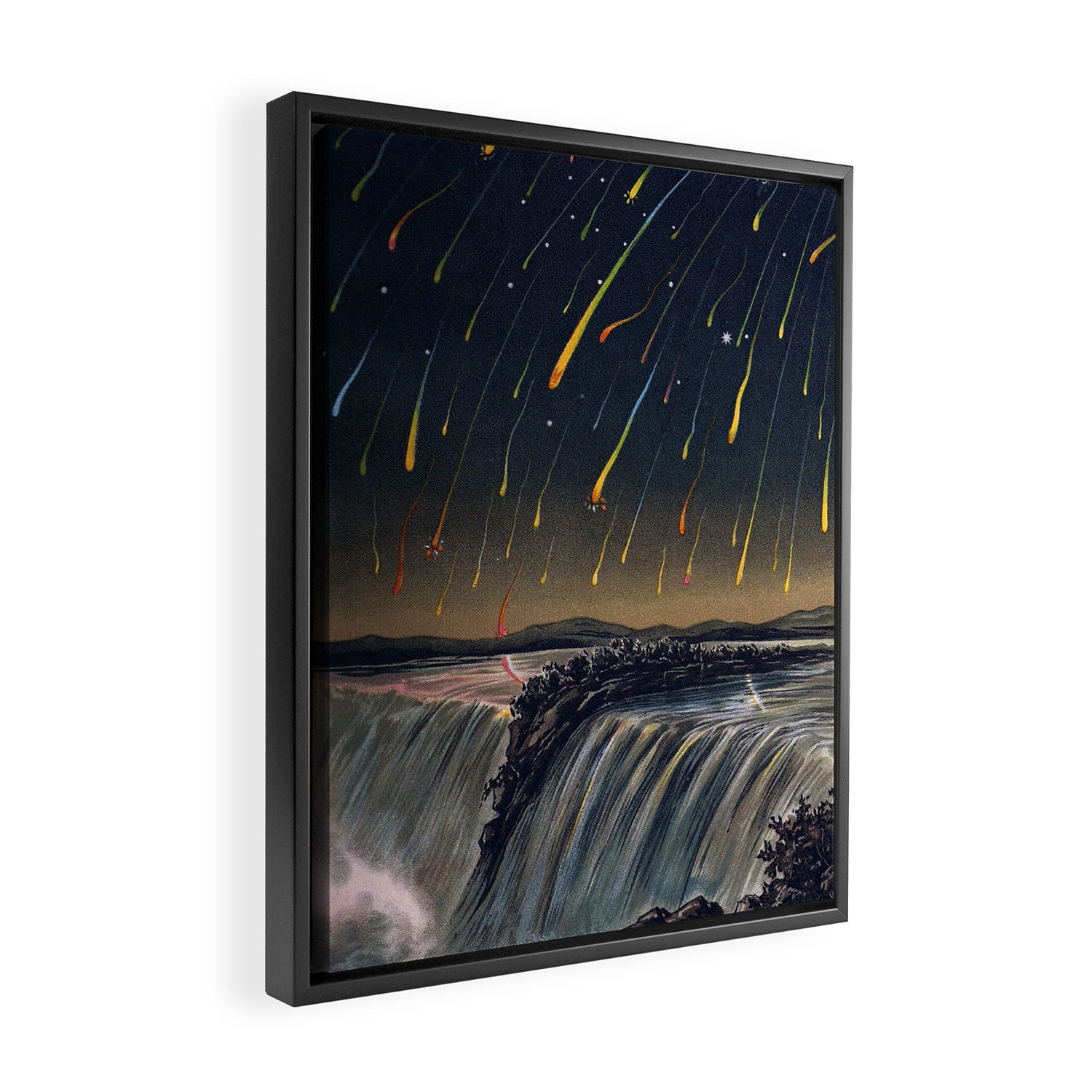 The Leonid meteor showers of 1833 over Niagara Falls by Edmund Weiss Framed Canvas Print Gallery Image 2