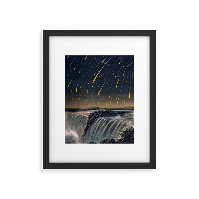 The Leonid meteor showers of 1833 over Niagara Falls by Edmund Weiss Framed Art Print Gallery Image 1