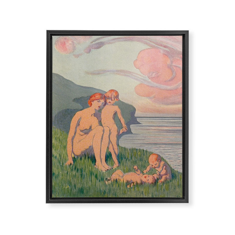 "The merriment of the two babes that crawl over the grass in the sun" Framed Canvas Print Gallery Image 6