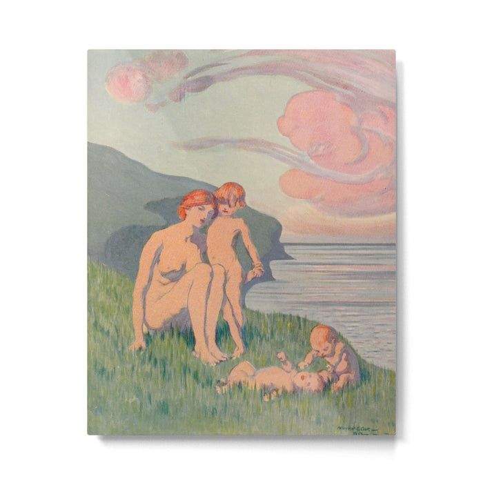 "The merriment of the two babes that crawl over the grass in the sun" Metal Print Gallery Image 1