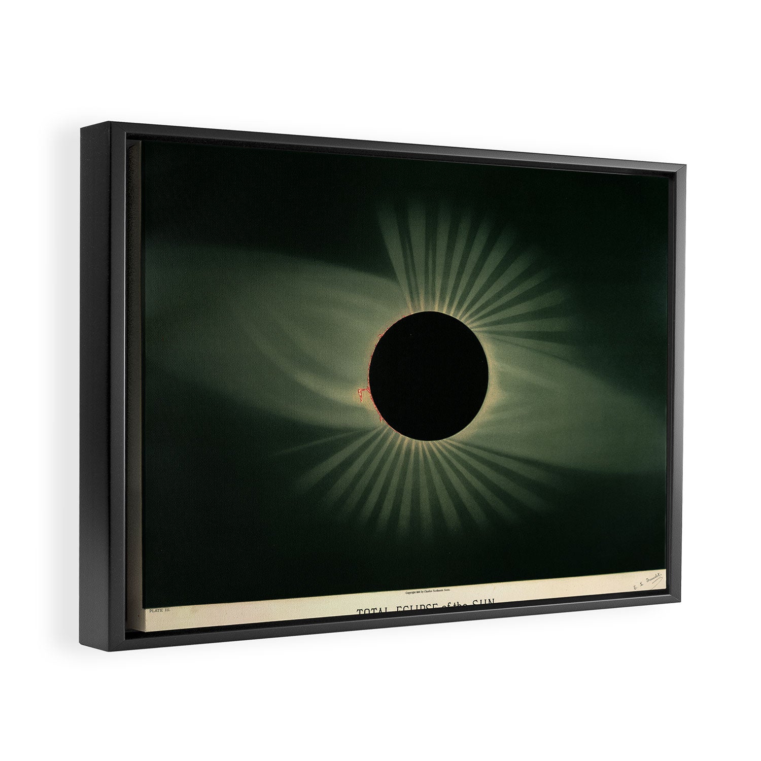 Total solar eclipse by Étienne Léopold Trouvelot (1878) Framed Canvas Print Gallery Image 2