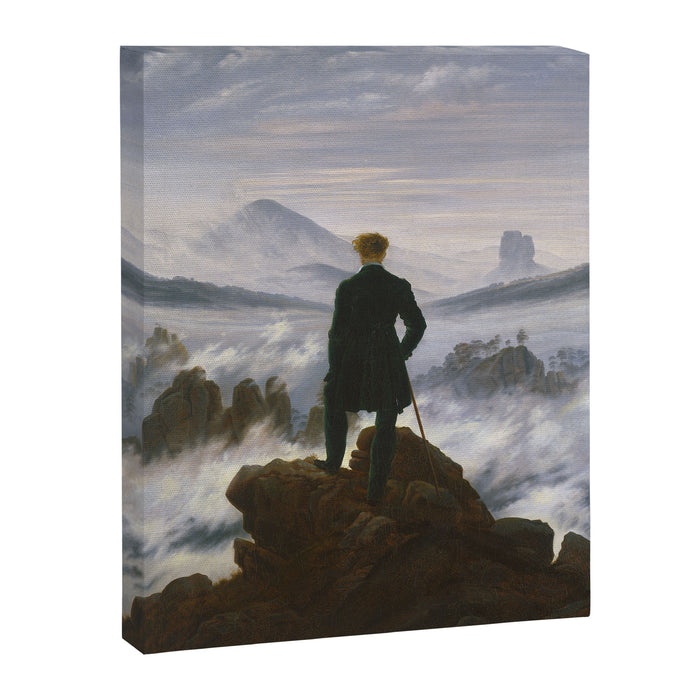 "Wanderer above the Sea of Fog" ("Der Wanderer über dem Nebelmeer") by Caspar David Friedrich, circa 1817  Canvas Print Gallery Image 1
