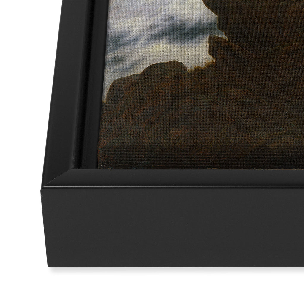 "Wanderer above the Sea of Fog" ("Der Wanderer über dem Nebelmeer") by Caspar David Friedrich, circa 1817  Framed Canvas Print Gallery Image 3