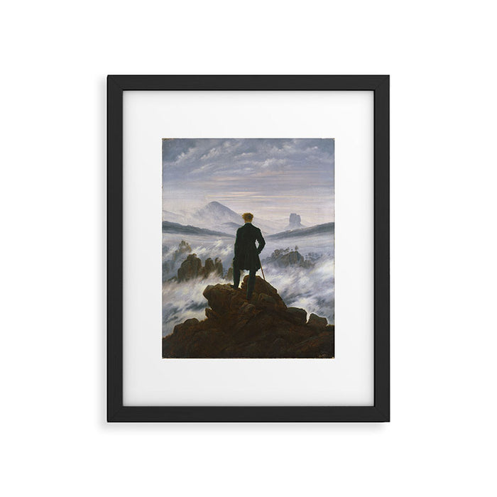 "Wanderer above the Sea of Fog" ("Der Wanderer über dem Nebelmeer") by Caspar David Friedrich, circa 1817  Framed Art Print Gallery Image 1