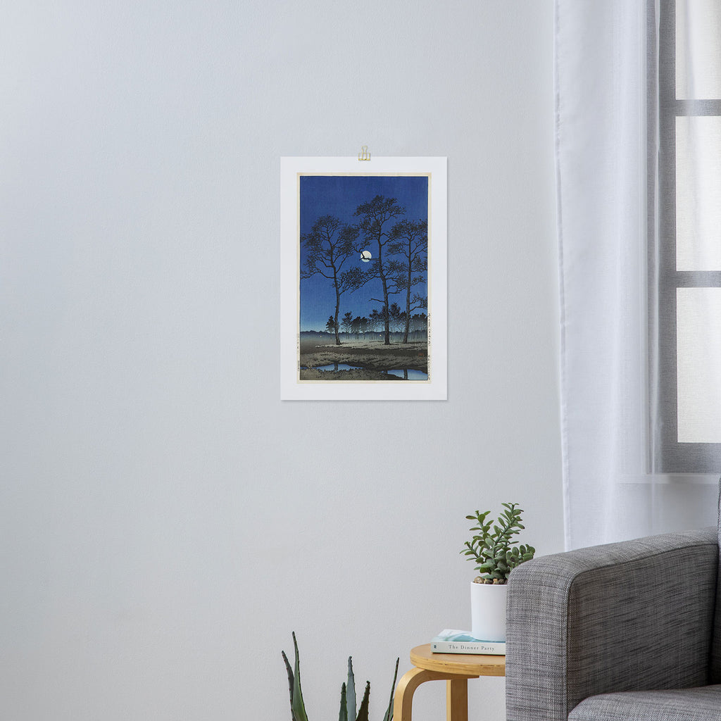"Winter Moon at Toyamagahara" by Hasui Kawase, 1931 Art Print Gallery Image 3