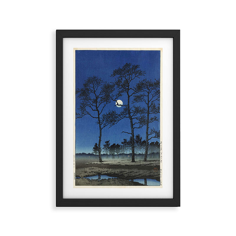 "Winter Moon at Toyamagahara" by Hasui Kawase, 1931 Framed Art Print Gallery Image 2