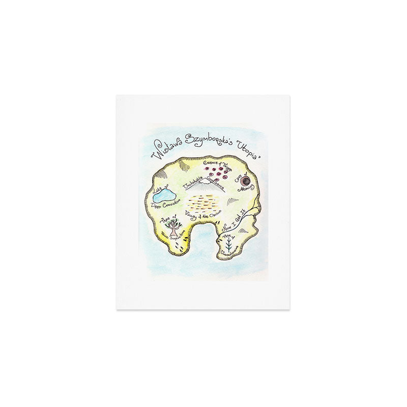 WisÃÂawa Szymborska's "Utopia" (Map by Maria Popova) Art Print Gallery Image 1