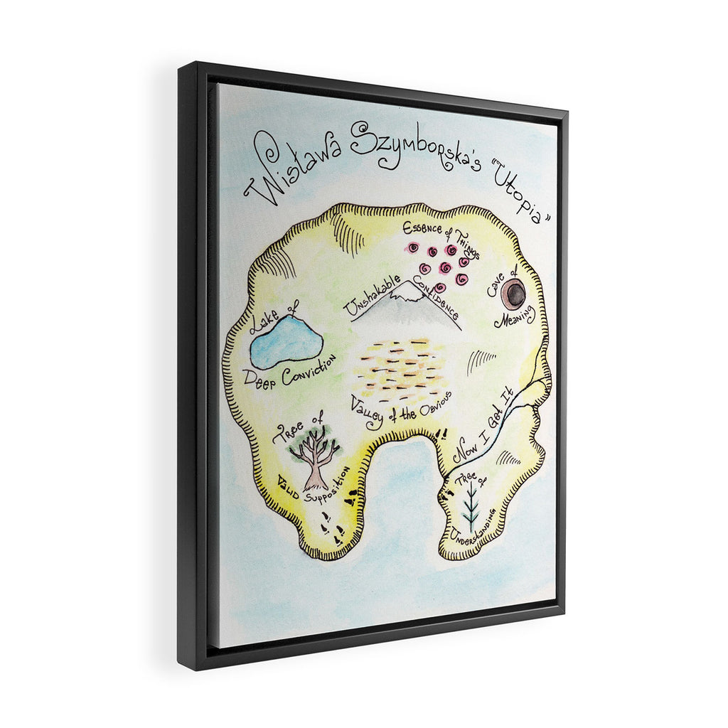 WisÃÂawa Szymborska's "Utopia" (Map by Maria Popova) Framed Canvas Print Gallery Image 2